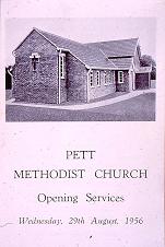 Programme ffrom the Opening Service of the new extension (our current chapel) dated Wednesday 29th August 1956.