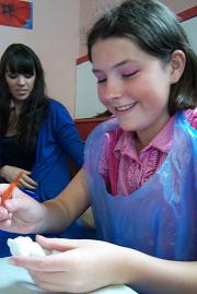 Molly at the craft table